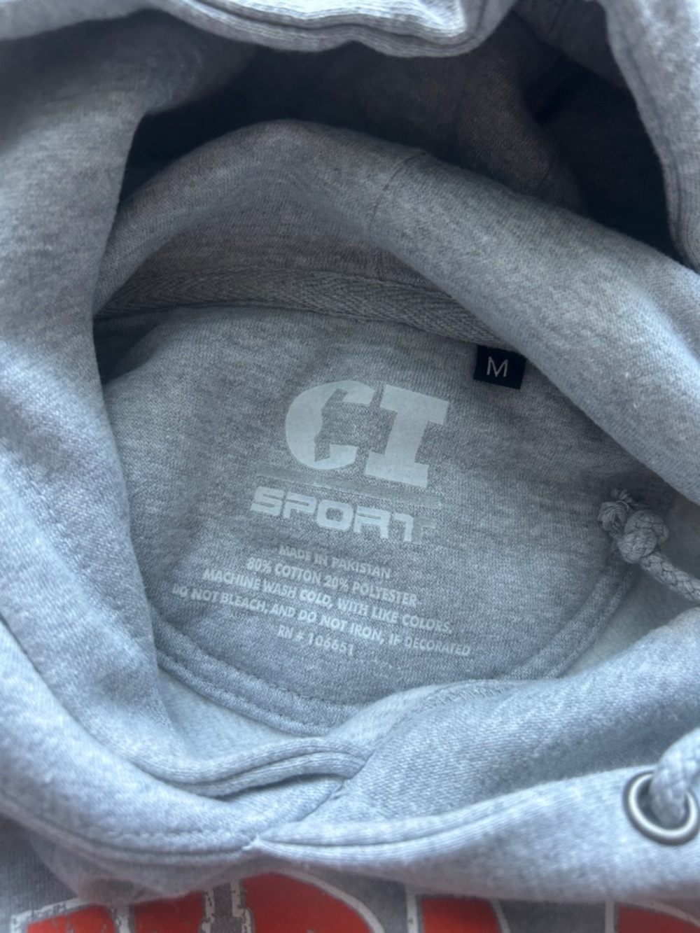 Findlay Oilers M Gray Hooded Sweatshirt with Orange Logo - Picture 7 of 7